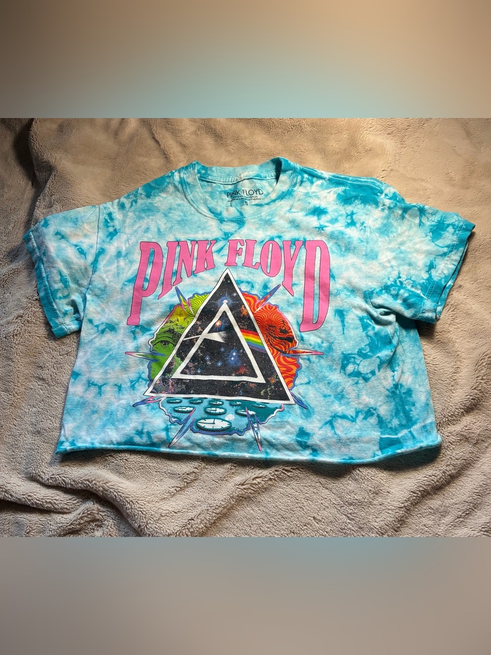 Pink Floyd ladies Tie-Dye Graphic Tee - Aqua Blue